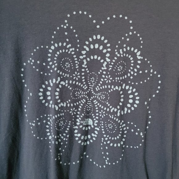 The North Face Teal Blue Snowflake Pattern Long Sleeve T Shirt Size Large - Picture 4 of 14